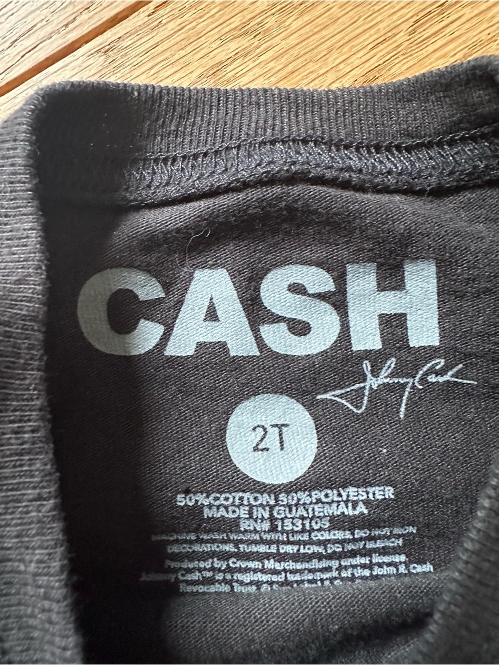 Johnny Cash Graphic Tee Black White Toddler 2T Short Sleeve - Picture 2 of 3